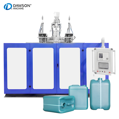 آلة صناعة النفخ الكاملة التلقائية ذات الرأس المزدوج البلاستيكي 5L 10L HDPE Jerrycan Extrusion