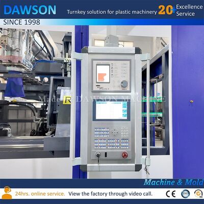 4 منطقة التدفئة المسمارية آلة صناعة الصب البلاستيكية HDPE جريكان زجاجة خط إنتاج قوة الالتصاق 270 KN تكنولوجيا