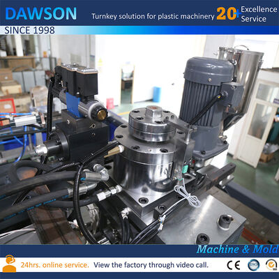 138 كيلو واط قوة تسخين لولبية 5 لتر 10 لتر جيرى كان HDPE نفخ صب آلة قولبة بالنفخ بالبثق مزدوجة المحطة شوط فتح القالب 250-600 ملم