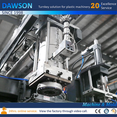 138 كيلو واط قوة تسخين لولبية 5 لتر 10 لتر جيرى كان HDPE نفخ صب آلة قولبة بالنفخ بالبثق مزدوجة المحطة شوط فتح القالب 250-600 ملم