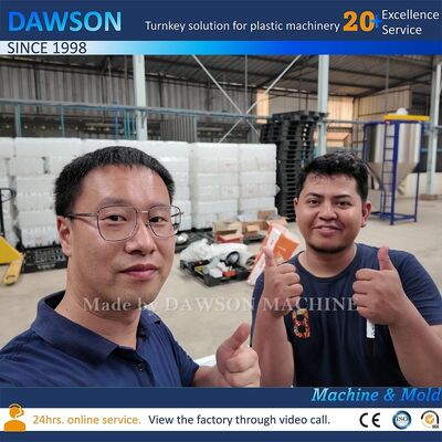 138 كيلو واط قوة تسخين لولبية 5 لتر 10 لتر جيرى كان HDPE نفخ صب آلة قولبة بالنفخ بالبثق مزدوجة المحطة شوط فتح القالب 250-600 ملم