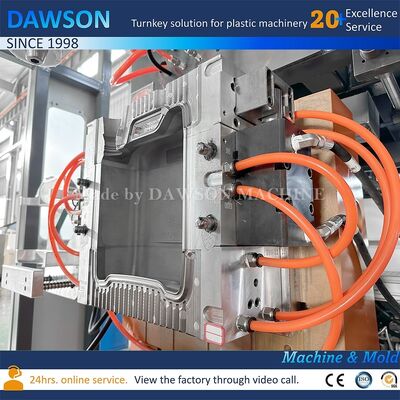 آلة صنع علب الوقود المزدوجة بمحرك تسخين لولبي بقدرة 13.8 كيلو واط لقولبة النفخ بالبثق لزجاجات مبيدات الآفات البلاستيكية المصنوعة من البولي إيثيلين